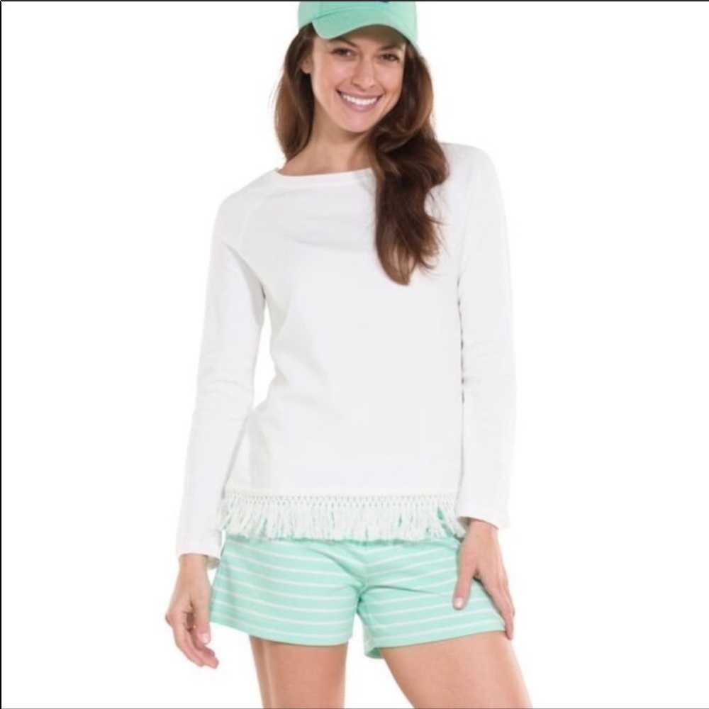 SAIL TO SABLE NWT White Fringe Top